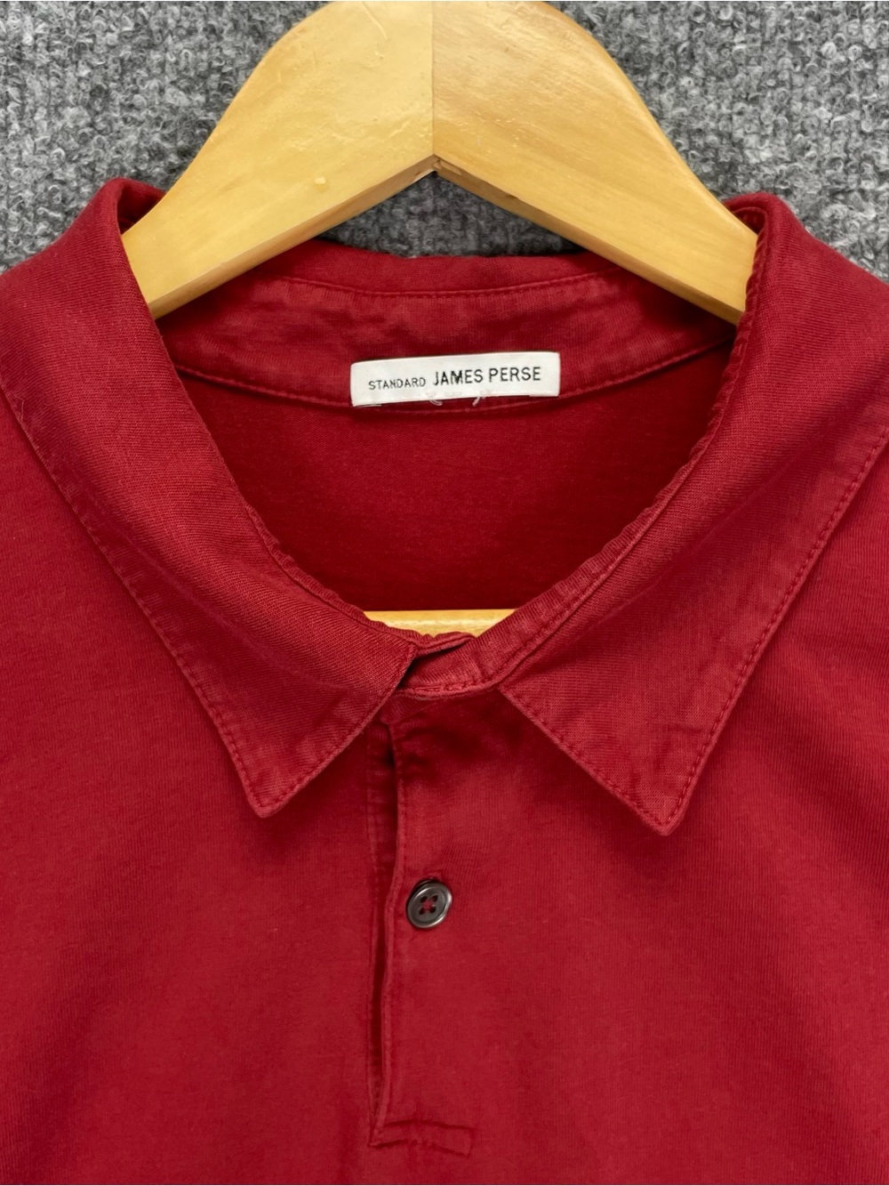 SOLD James Perse Standard Shirt Mens 4 XL Red Polo Tee Lightweight Cotton